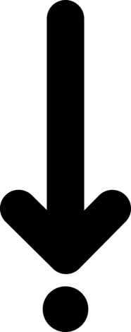 Down Straight Arrow Pointing To A Dot Contour Svg Vector, Free Vectors File